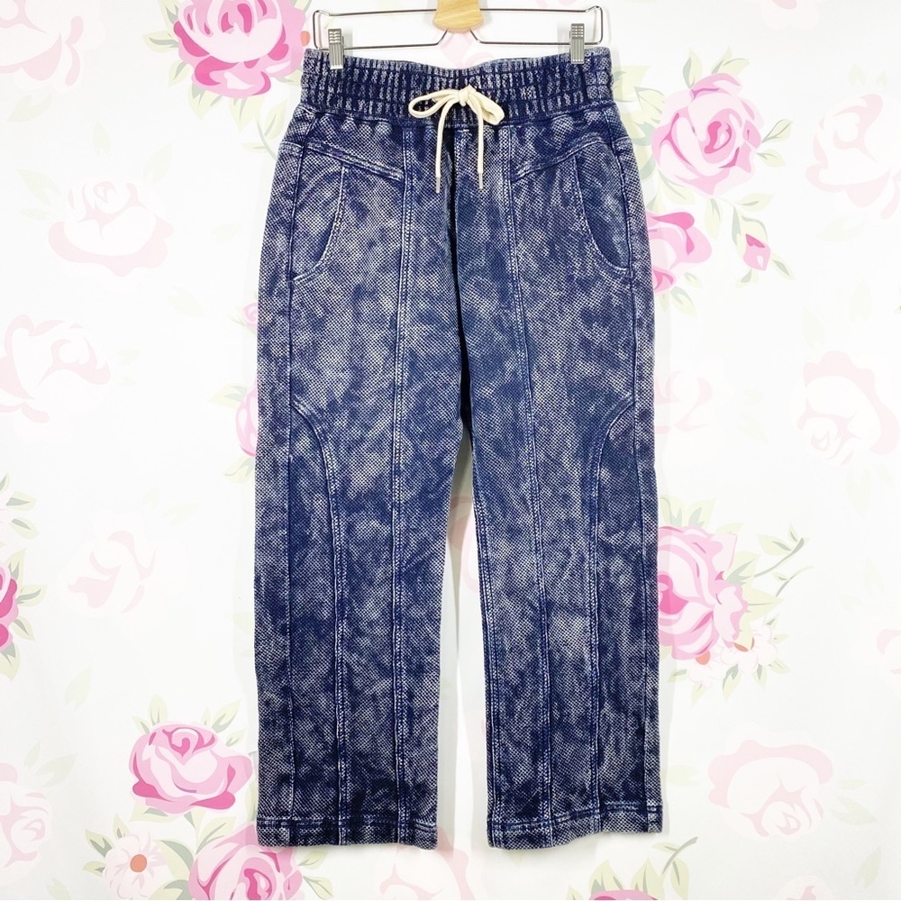 NEW Free People Arcadia Honeycomb Harem Dark Wash Pants S - Picture 1 of 15